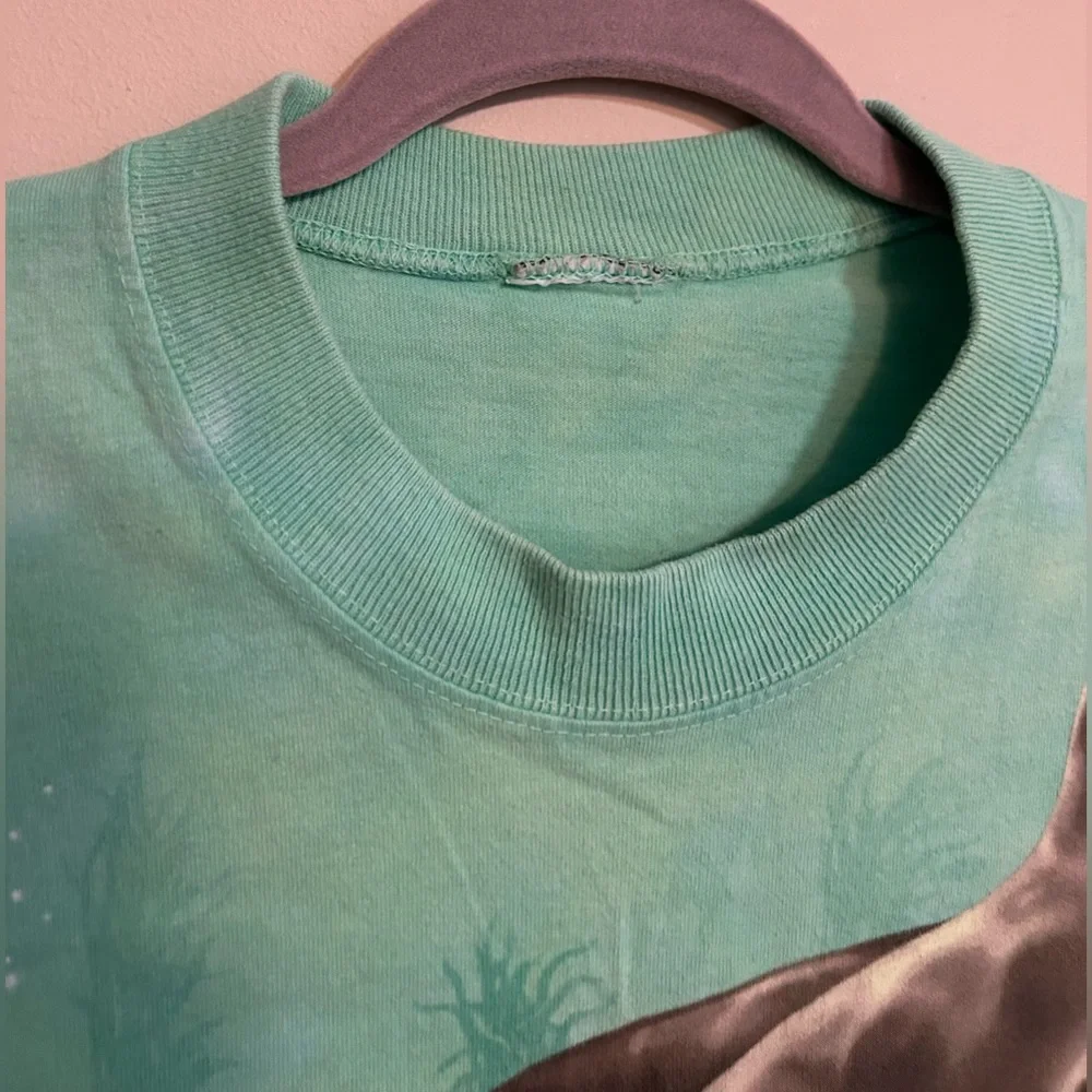 Vintage 90’s Liquid Blue Tie Dye Seals Marine Print T-Shirt Men’s Size L / XL - Picture 5 of 9